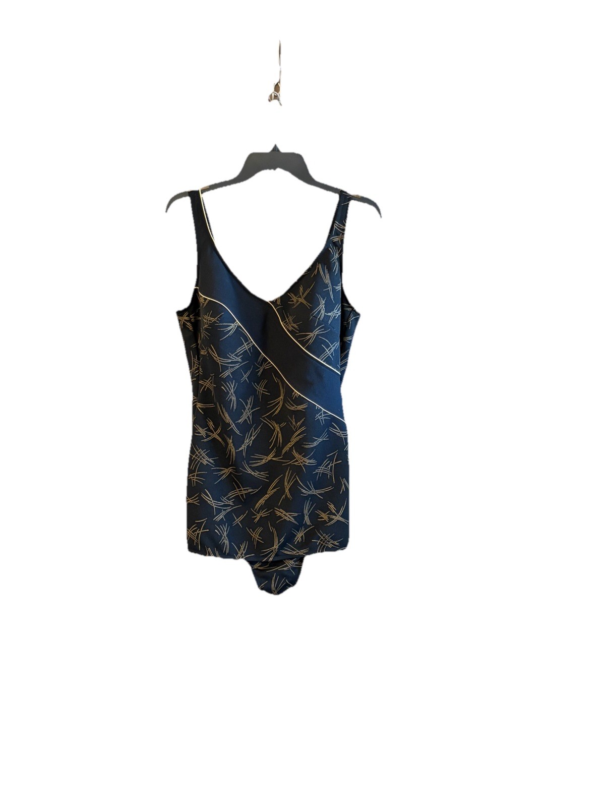 1980s Robby Len Aquacize Swimsuit 22W Black & Gold Chlorine-Resistant – USA