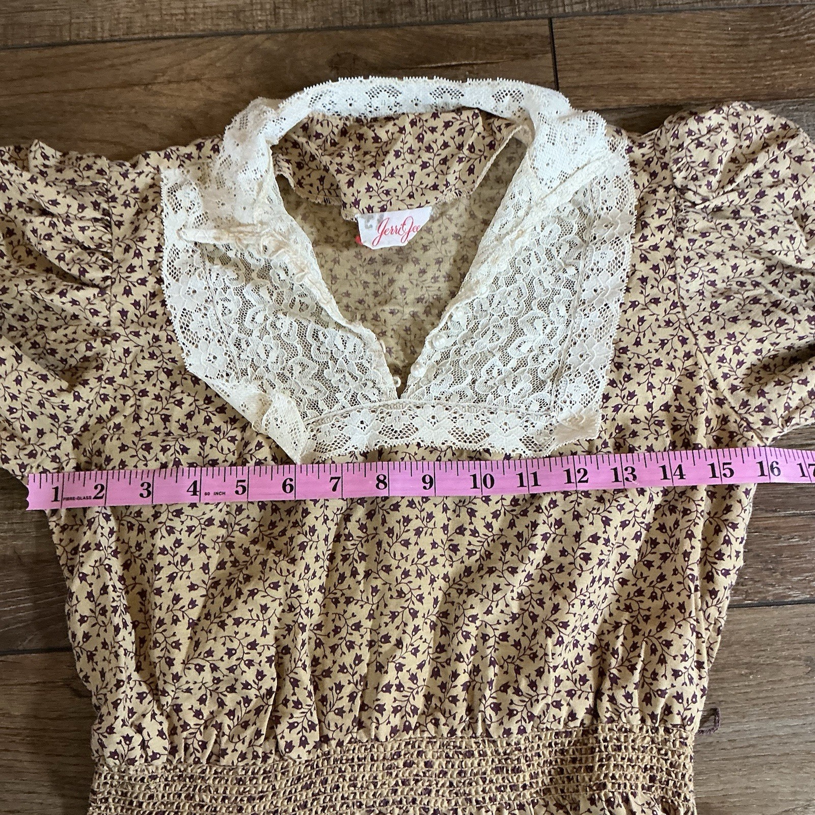 VTG 80s Candi Jones Prairie Dress Women’s Small Cream Lace Midi Fit Flare #10822
