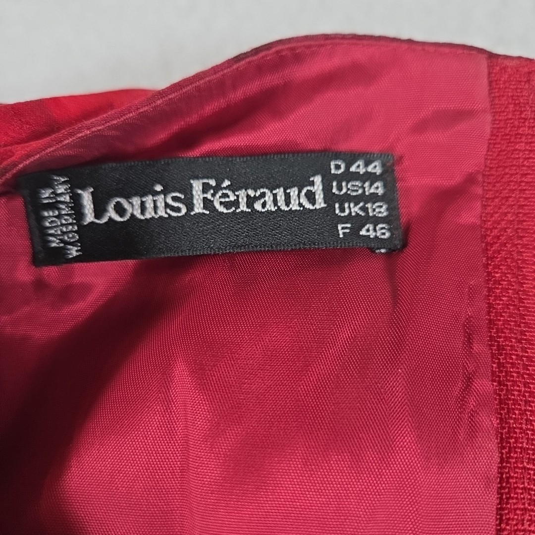 Vintage Louis Feraud Abstract Art Elegant Dress Silk Women’s US 14 Length 44″