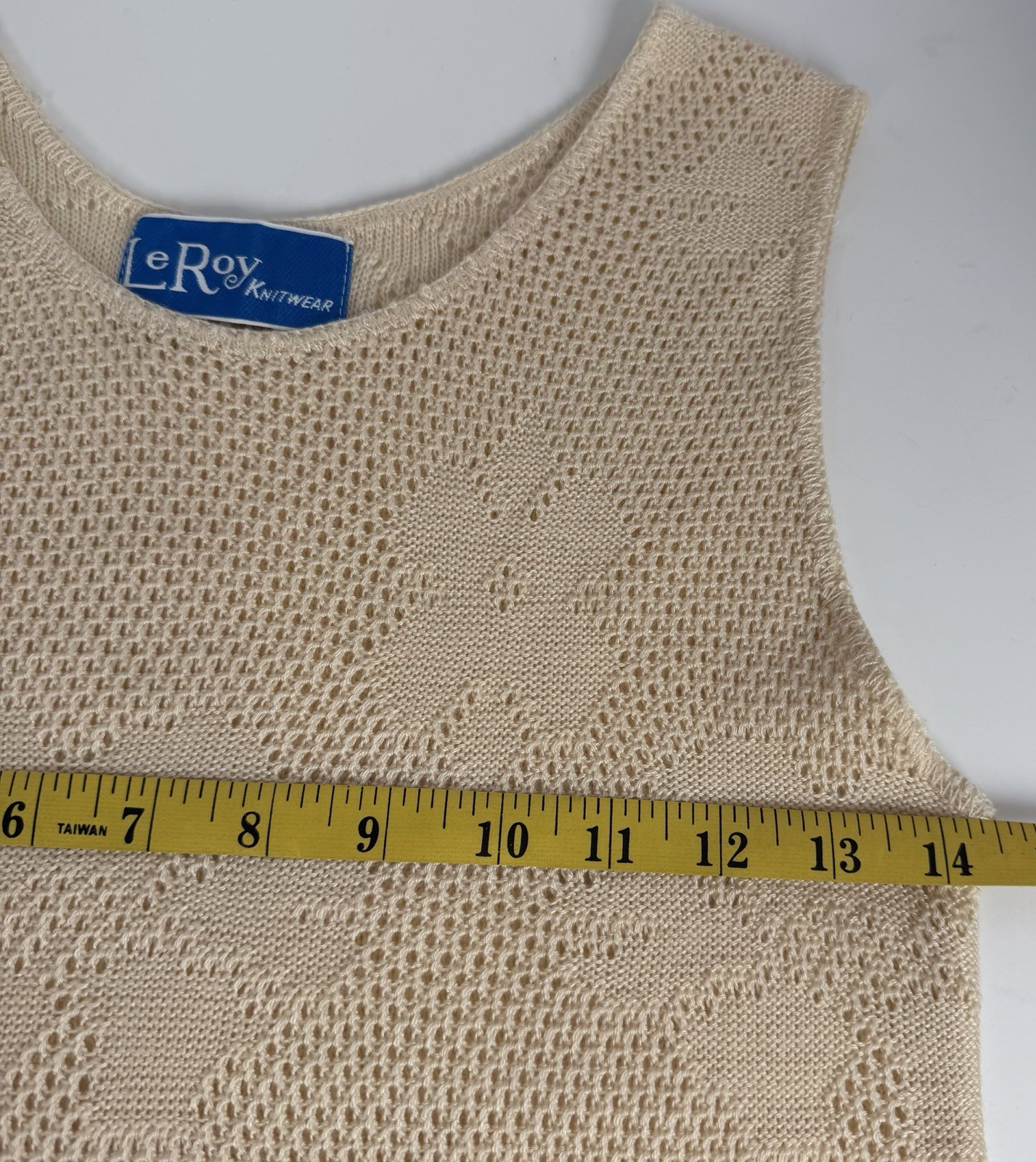 Vintage Mid-Century LeRoy 3-Piece knitwear Set Bohemian Romantic Creme Womens XS