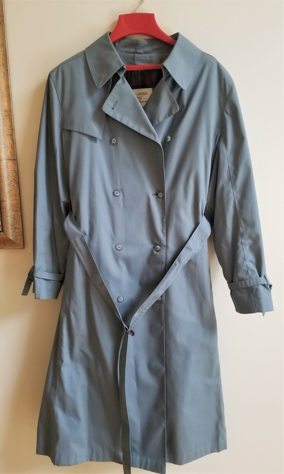 Vintage Women’s London Fog Maincoat Gray Green Fully Lined SIZE 26