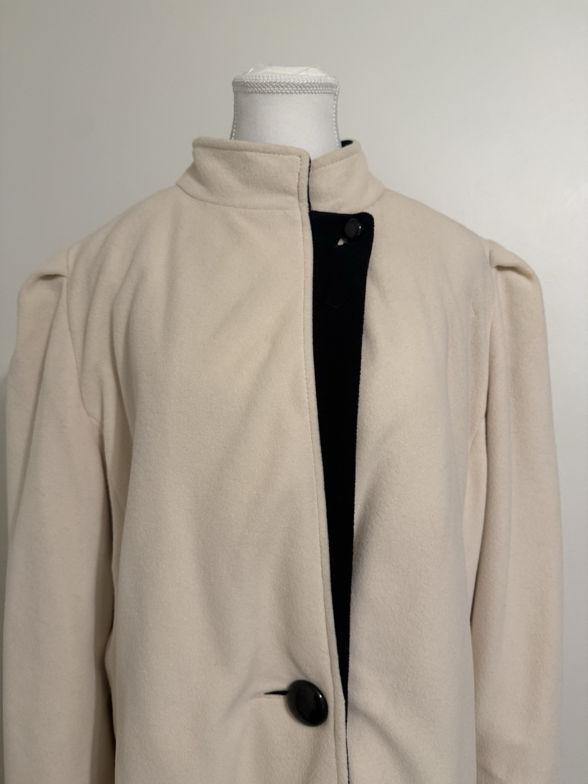 Vintage Kashmiracle Long Cream Trench Coat Wellington Fashions USA Size M Fall