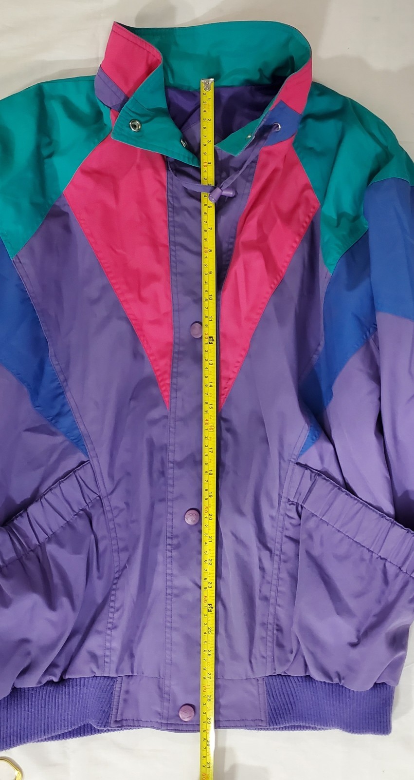 Womans XL-1X VTG 80’S Innovations By IZZI Windbreaker Jacket Color Block Retro
