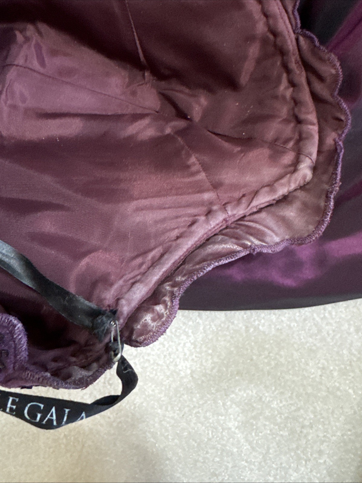 Le Gala By Mon Cheri Purple Plum Beaded Long Gown Size 10
