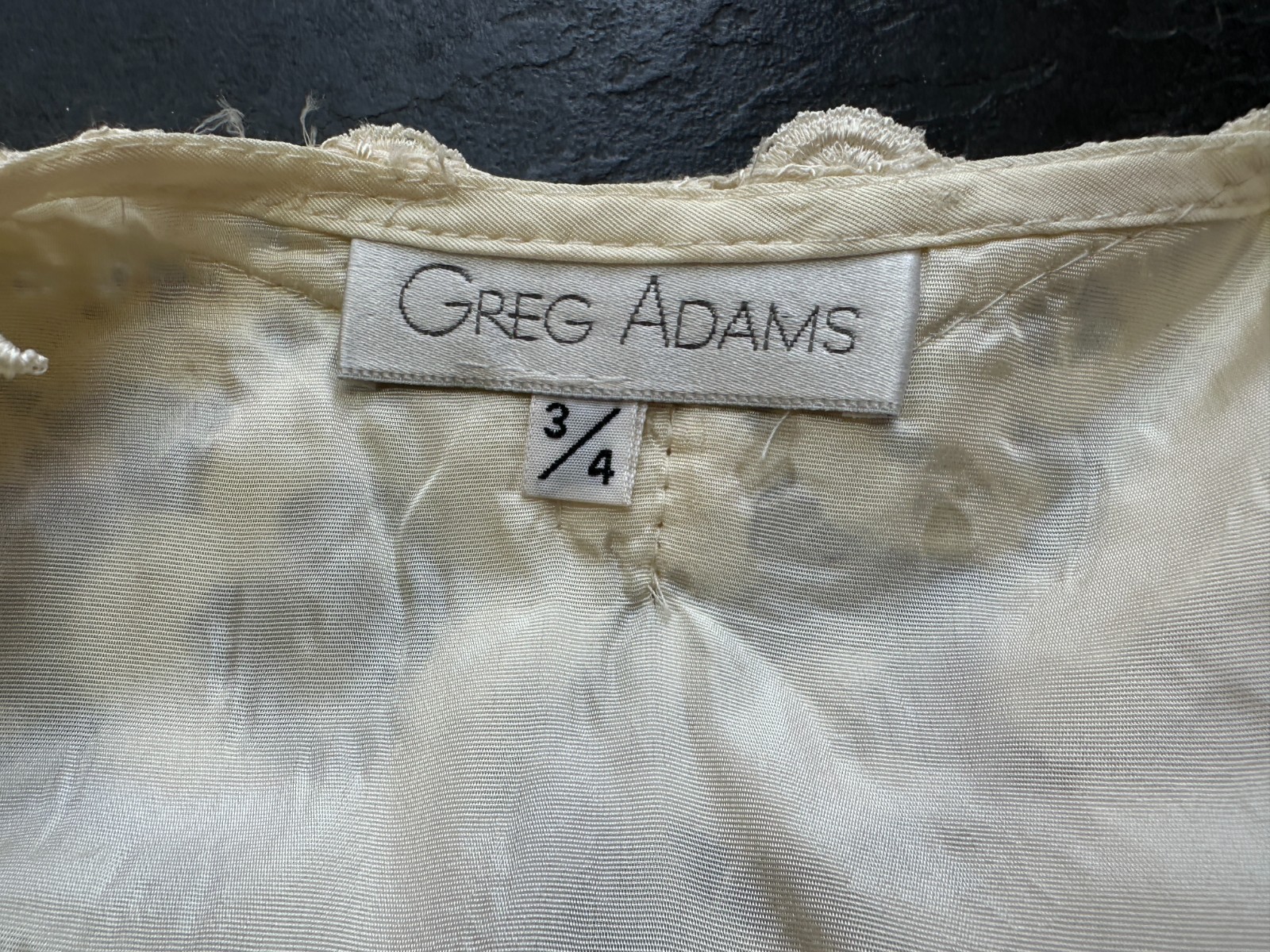 Vintage 1980s Greg Adams Formal 2 Piece Ivory Lace Bridal Wedding Suit