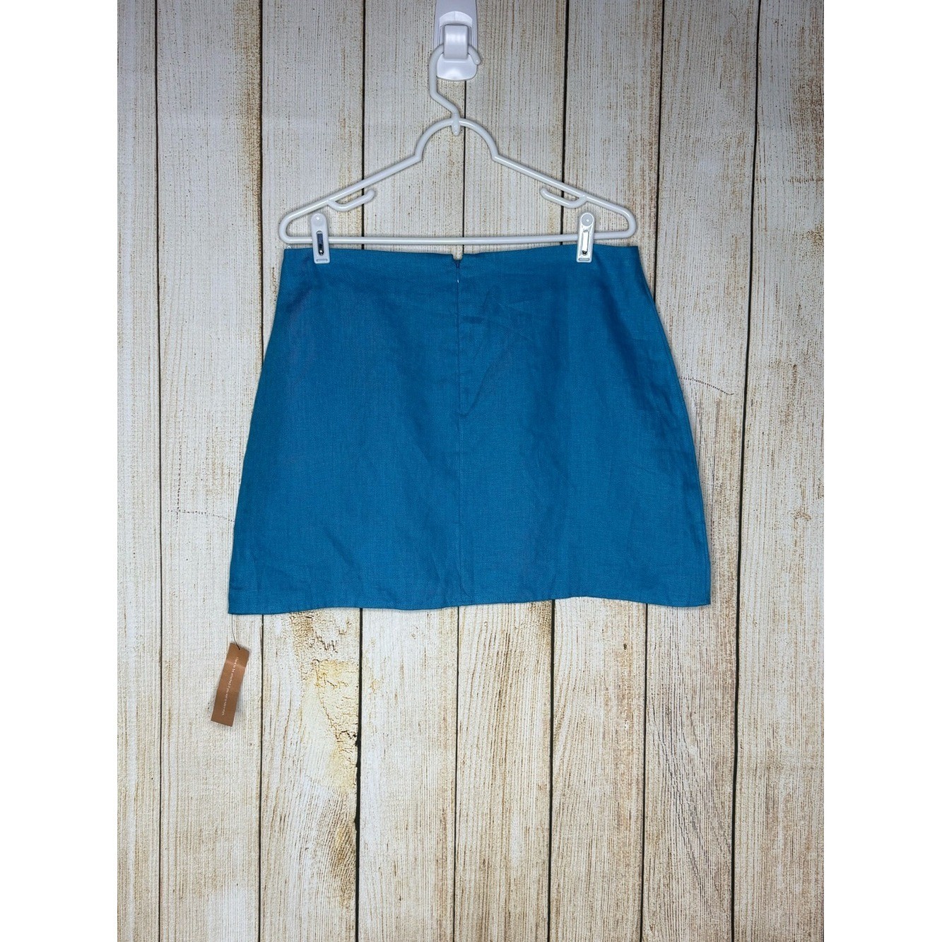 Reformation Linen Veranda Skirt in Grotto NWT Blue Mini Summer