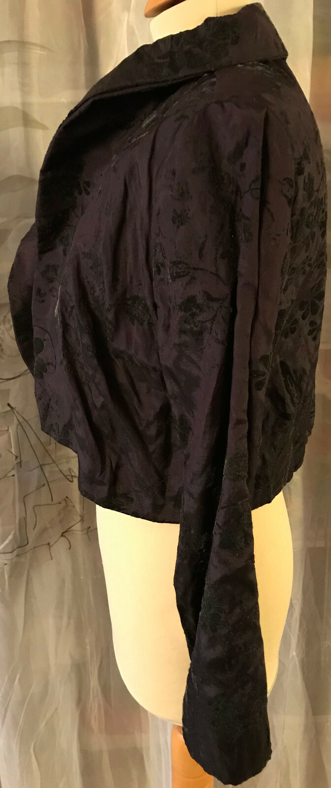 Elegant DESIGNER Ensemble DRESS & BOLERO Jacket Size S Black Purple NOBLE & LIGHTWEIGHT