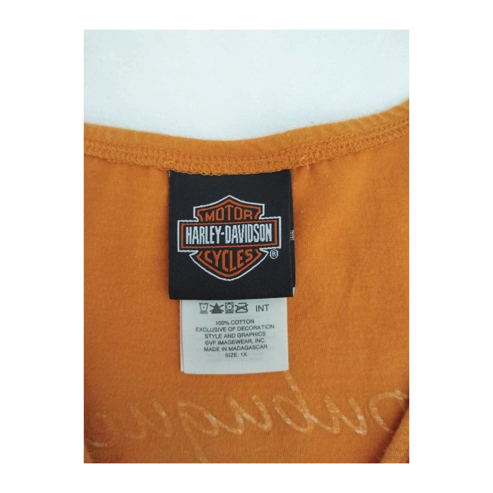Harley Davidson Women’s Deep V Neck Blouse Orange XL