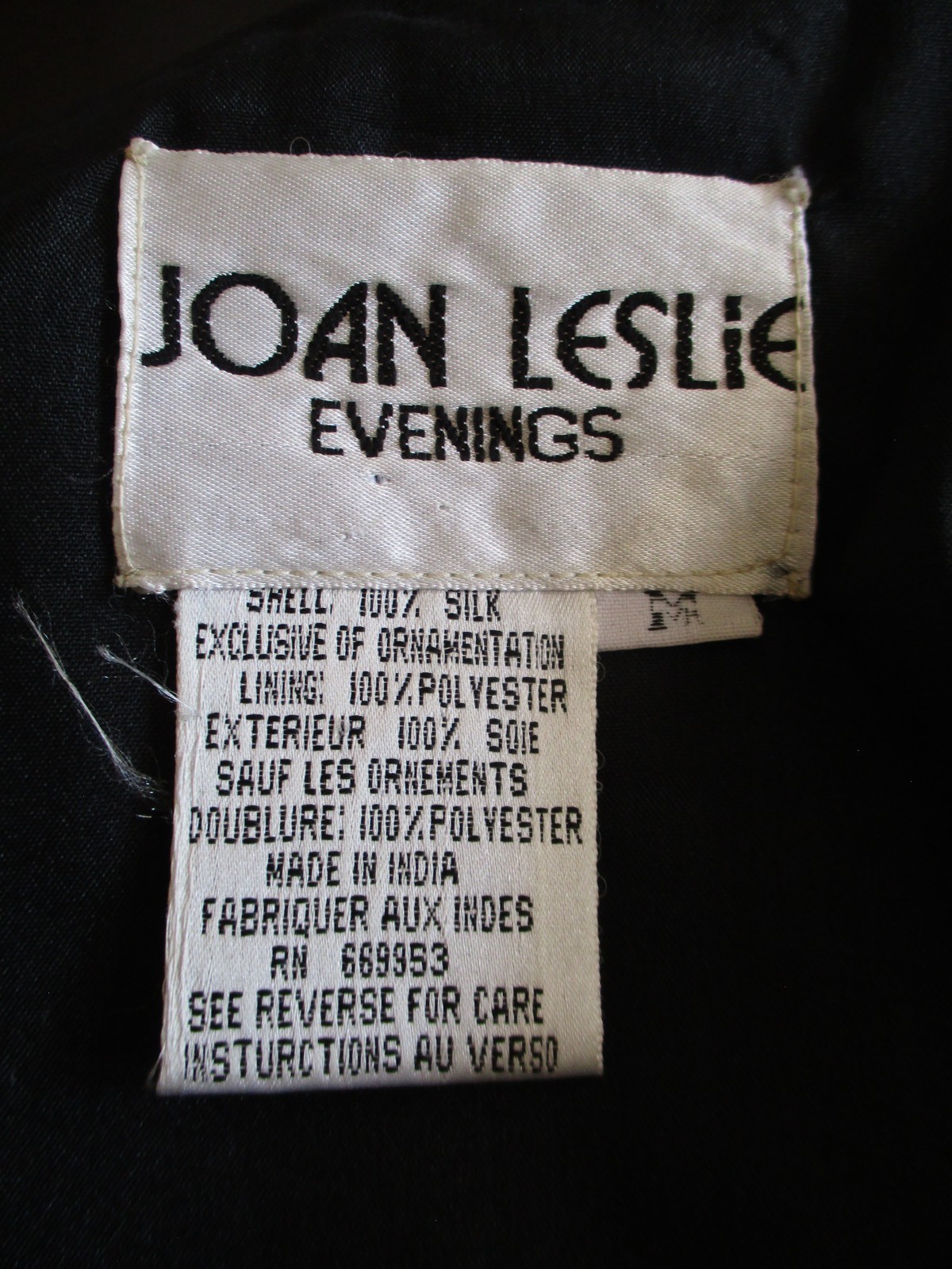 Vintage Joan Leslie Evenings Women’s Silk Sequin Jacket Black White Diamond M