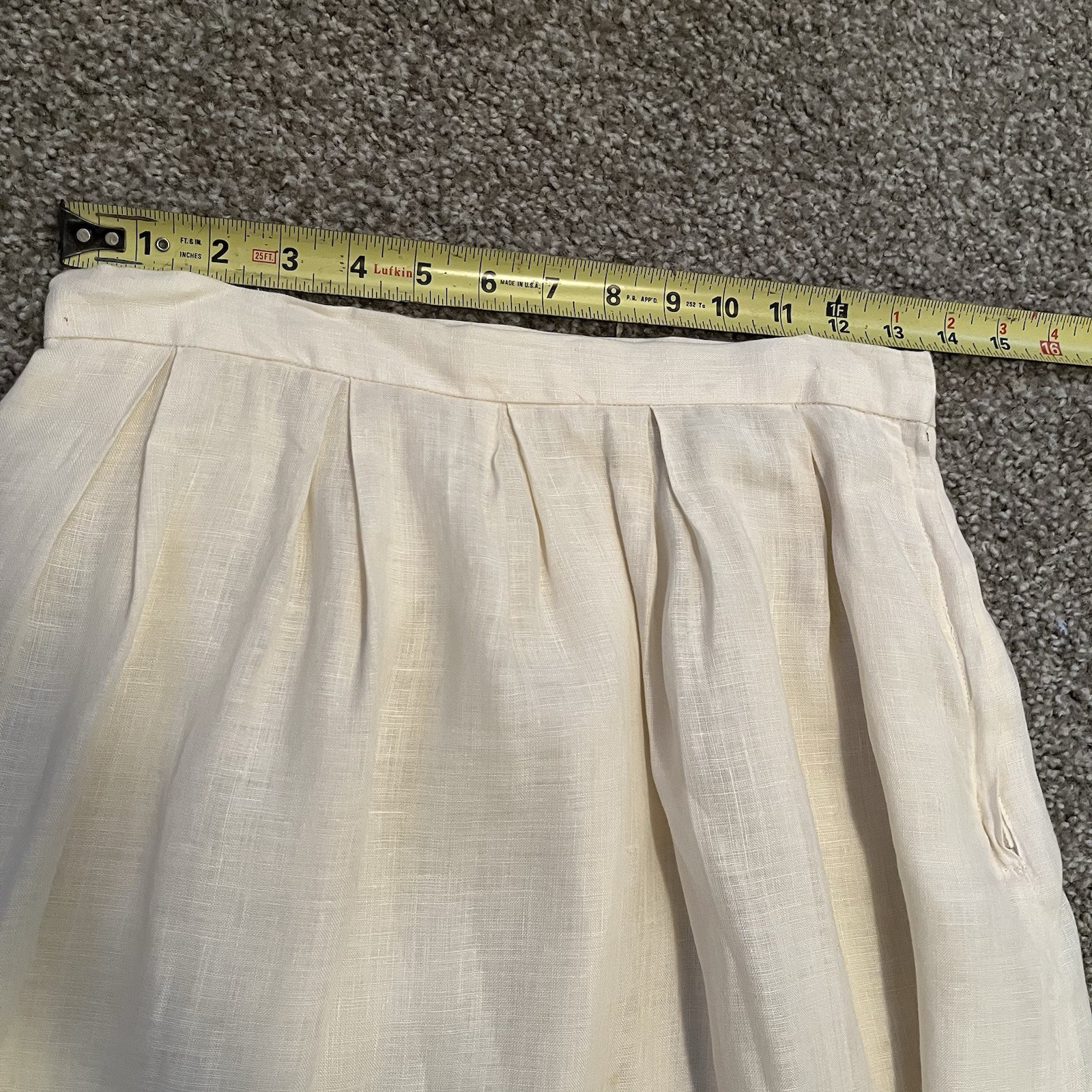 VTG Cloak of Many Colors Women’s 10 Linen Midi Skirt Set Ivory Crochet Victorian