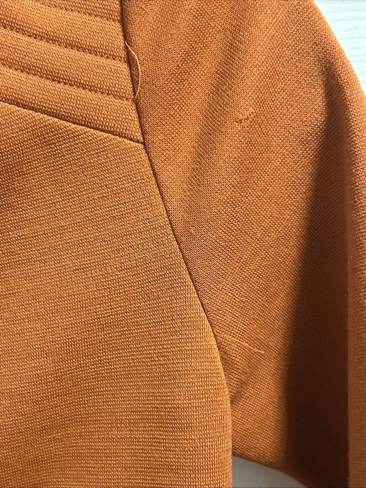 Vintage 70s jumper burnt orange color Chuck Howard boutique damage see DAMAGE