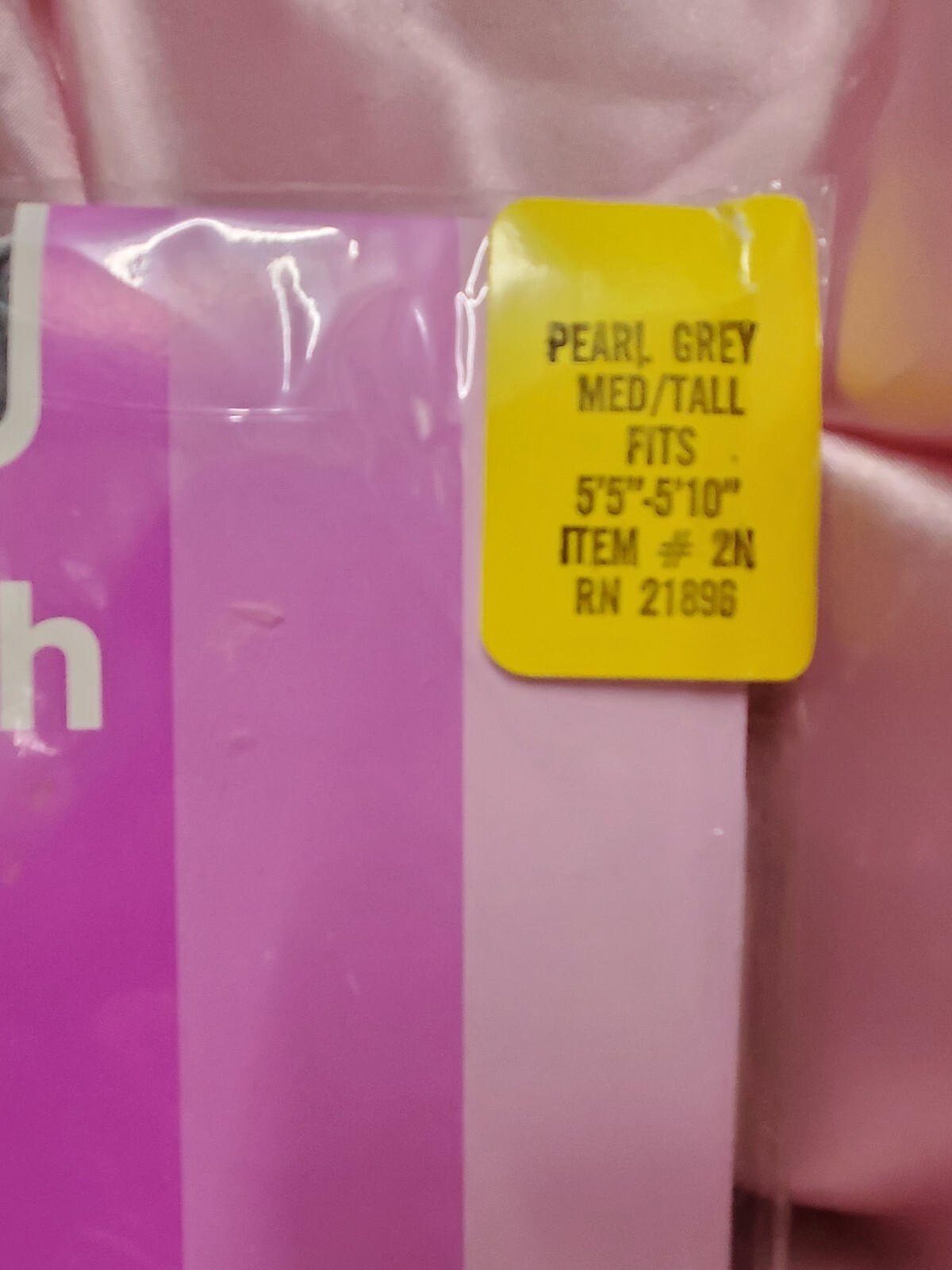 Vintage Miracle Stretch Pantyhose Pearl Grey Size Med Tall Nylon 21898 NOS New
