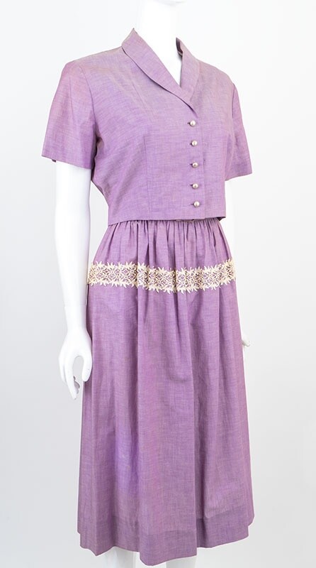 1950s True Vintage Purple Sundress W/ Shrug Jacket Fit N Flare