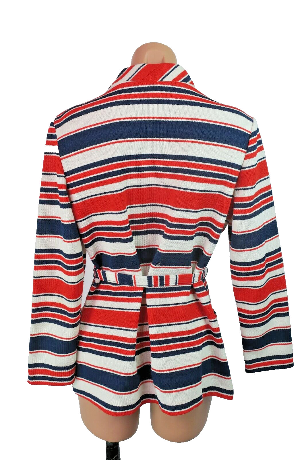 Vtg 60s JCPenney Patriotic 4th of July Jacket Fashions Striped Red White Blue M