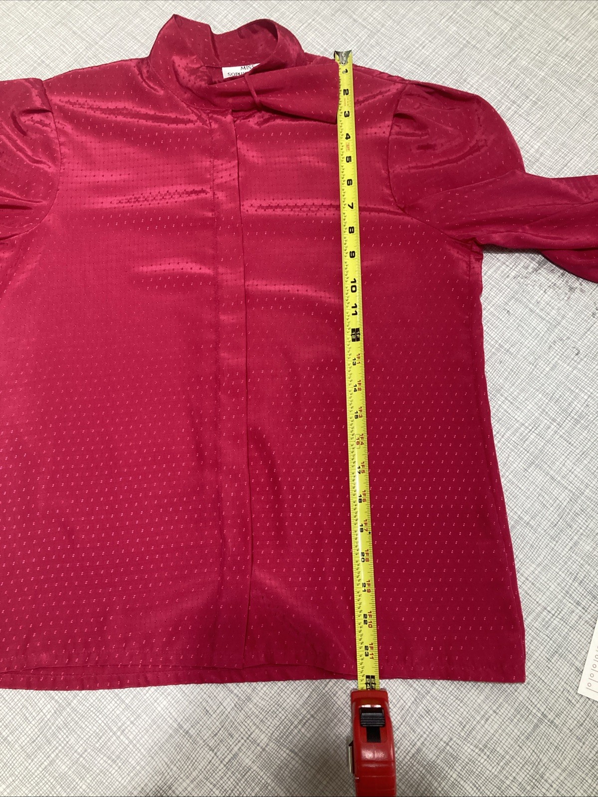 VTG 80s Miss Sophisticates Pendleton Hot Pink Pussybow Secretary Blouse 7/8 XS/S
