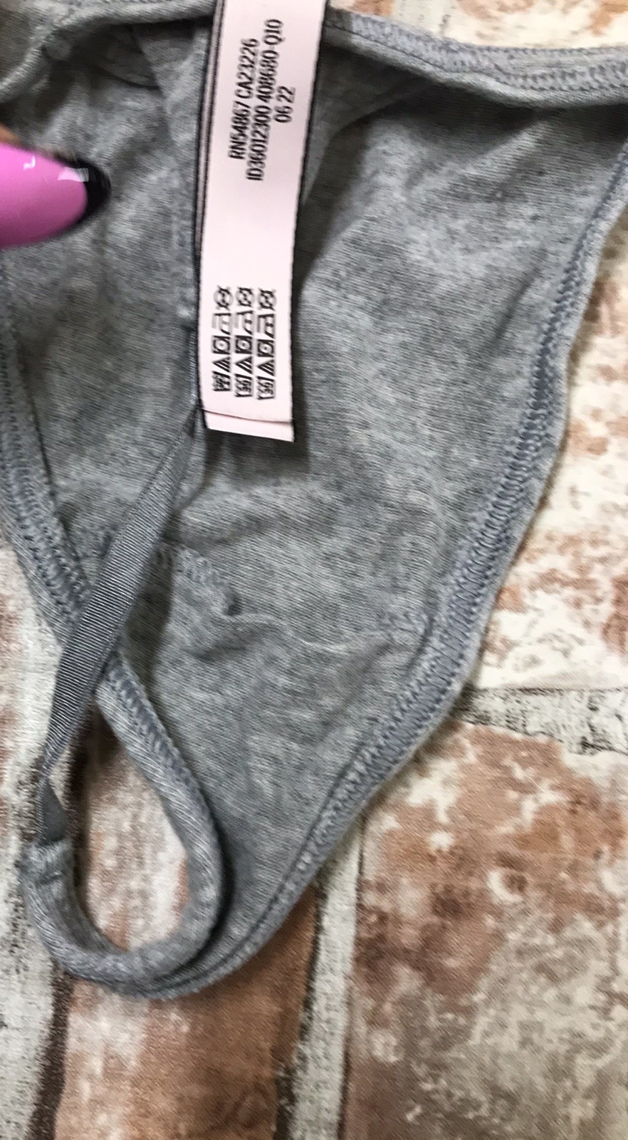 Vintage Victoria’s Secret Thong v-String Soft Cotton Panties Underwear Sm Gray
