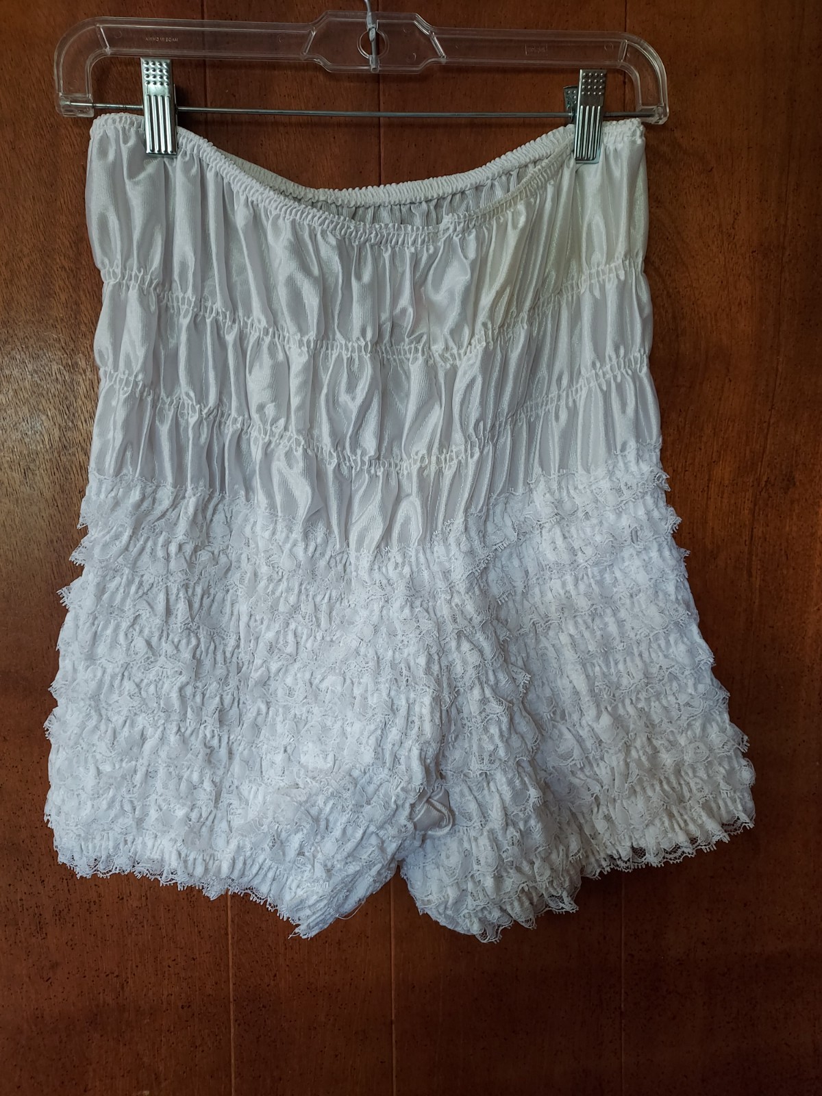 Vintage Sam’s ivory Bloomers large Ruffle Rhumba Pettipants Square Dance Shorts