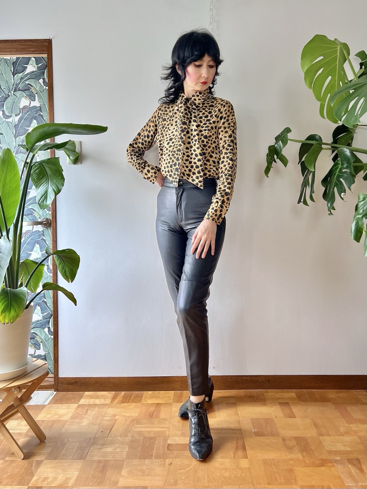 VTG 80s 90s Michael Hoban North Beach Leather Black Leather Skinny Pants XS/S
