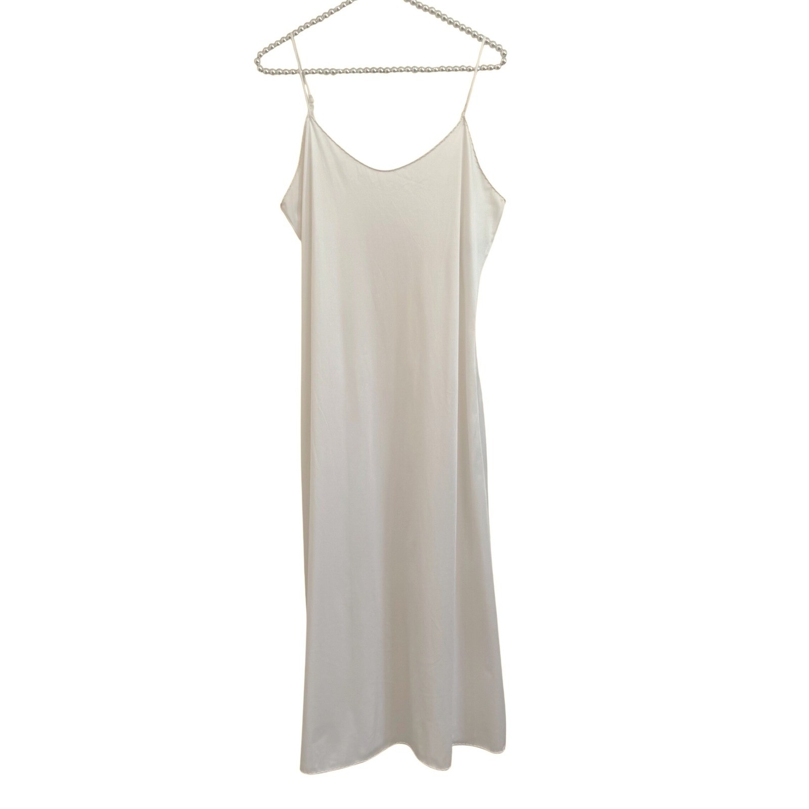 Vassarette Vintage White Full Slip Dress Nylon Adjustable Straps Sz 34 32/40