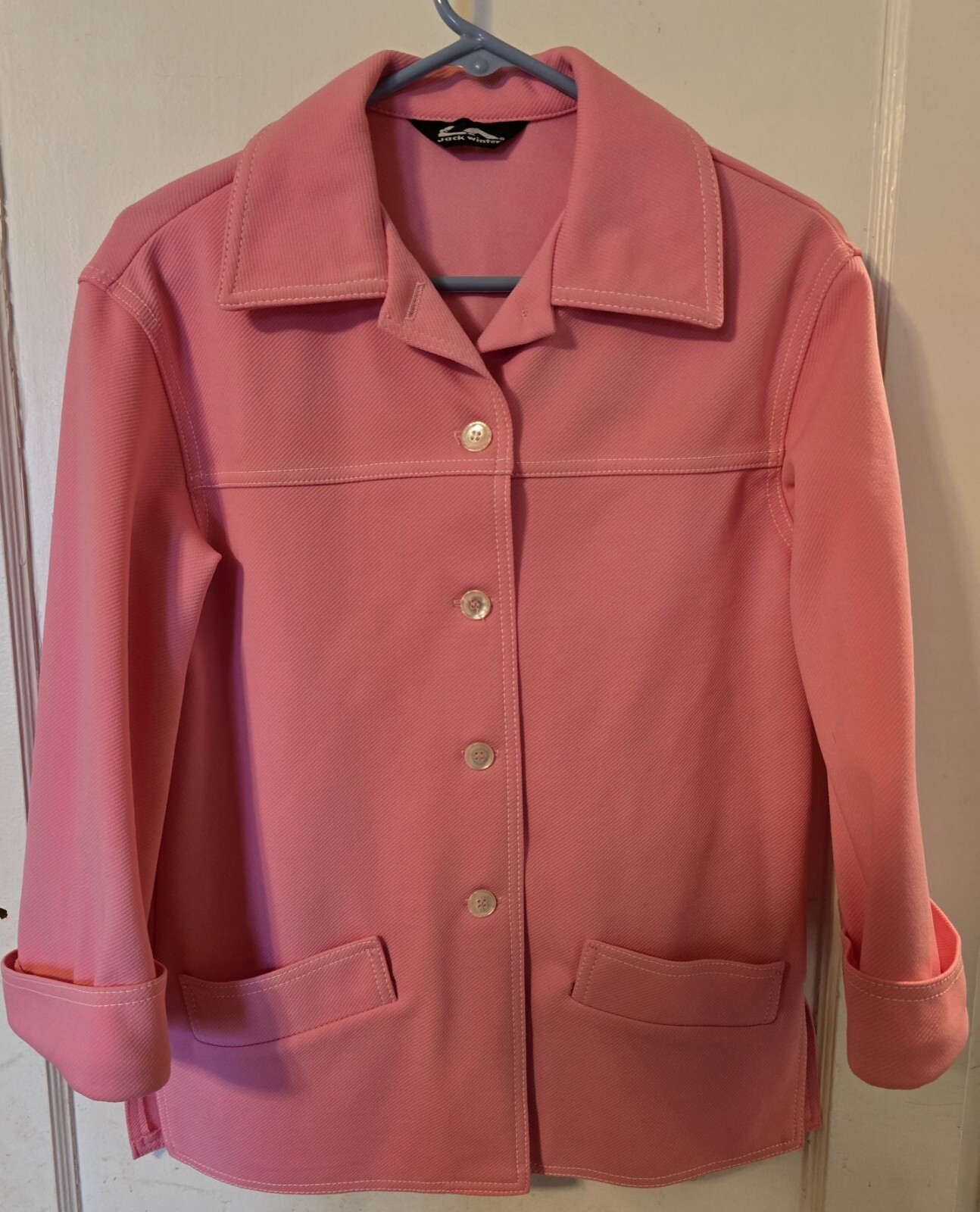 ​Vintage Jack Winter Pink Jacket Womens 10 Londeen Double Knit Polyester 70s