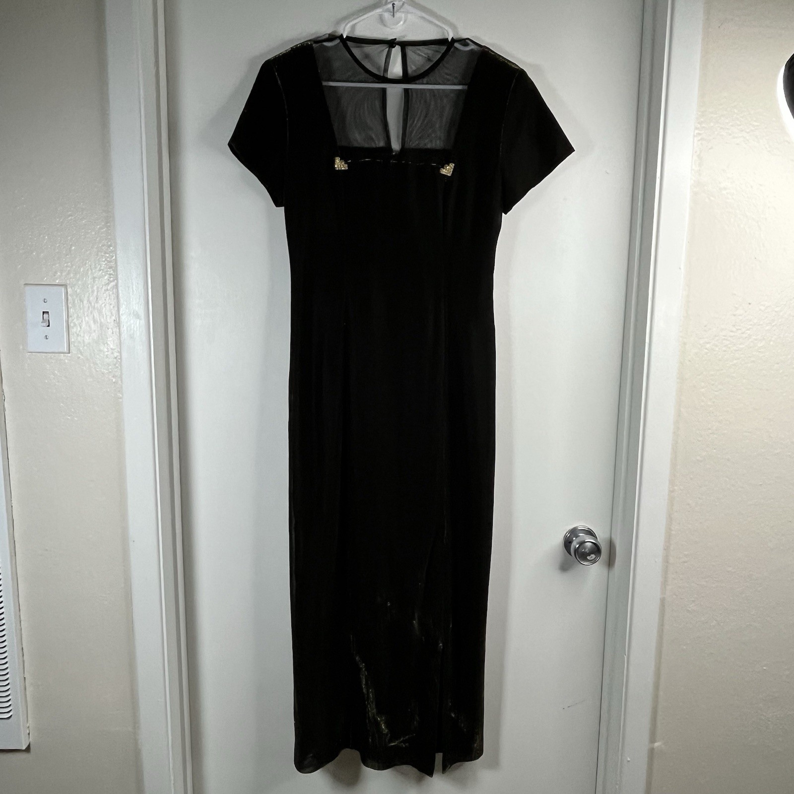 Vintage Wiggle Cocktail Dress Bombshell PinUp 80s 40s Pencil Vixen Sexy Sheer 10