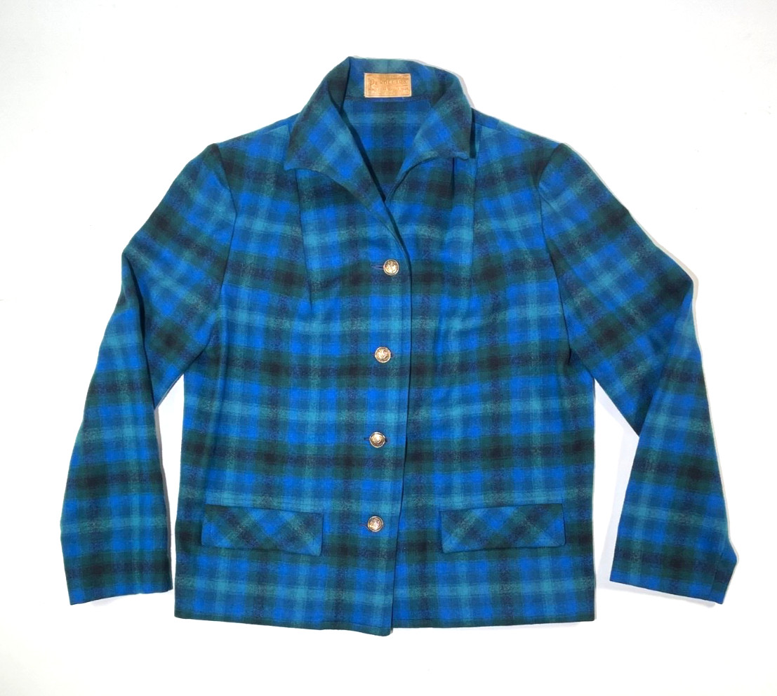 Pendleton Top and Pant Wool Blue Green Plaid Suit Women’s