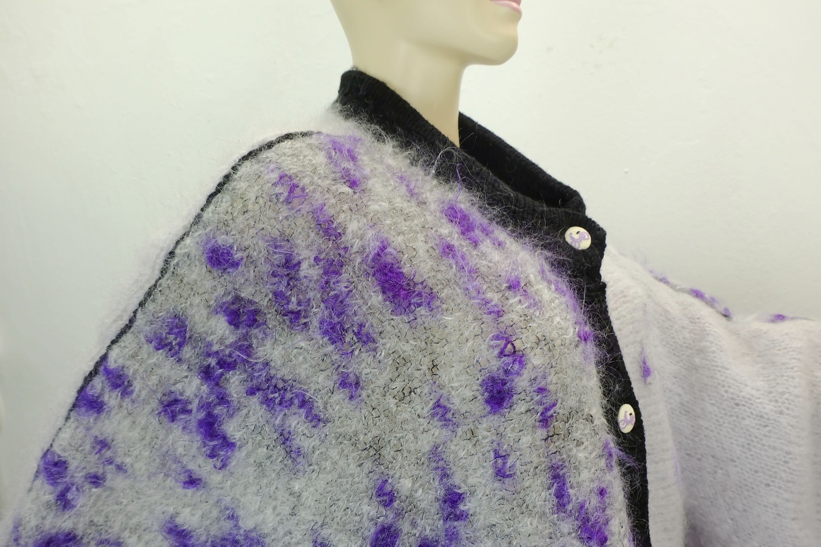 Cardigan oversized cardigan 80s vintage mohair batwing sleeves size 38/40