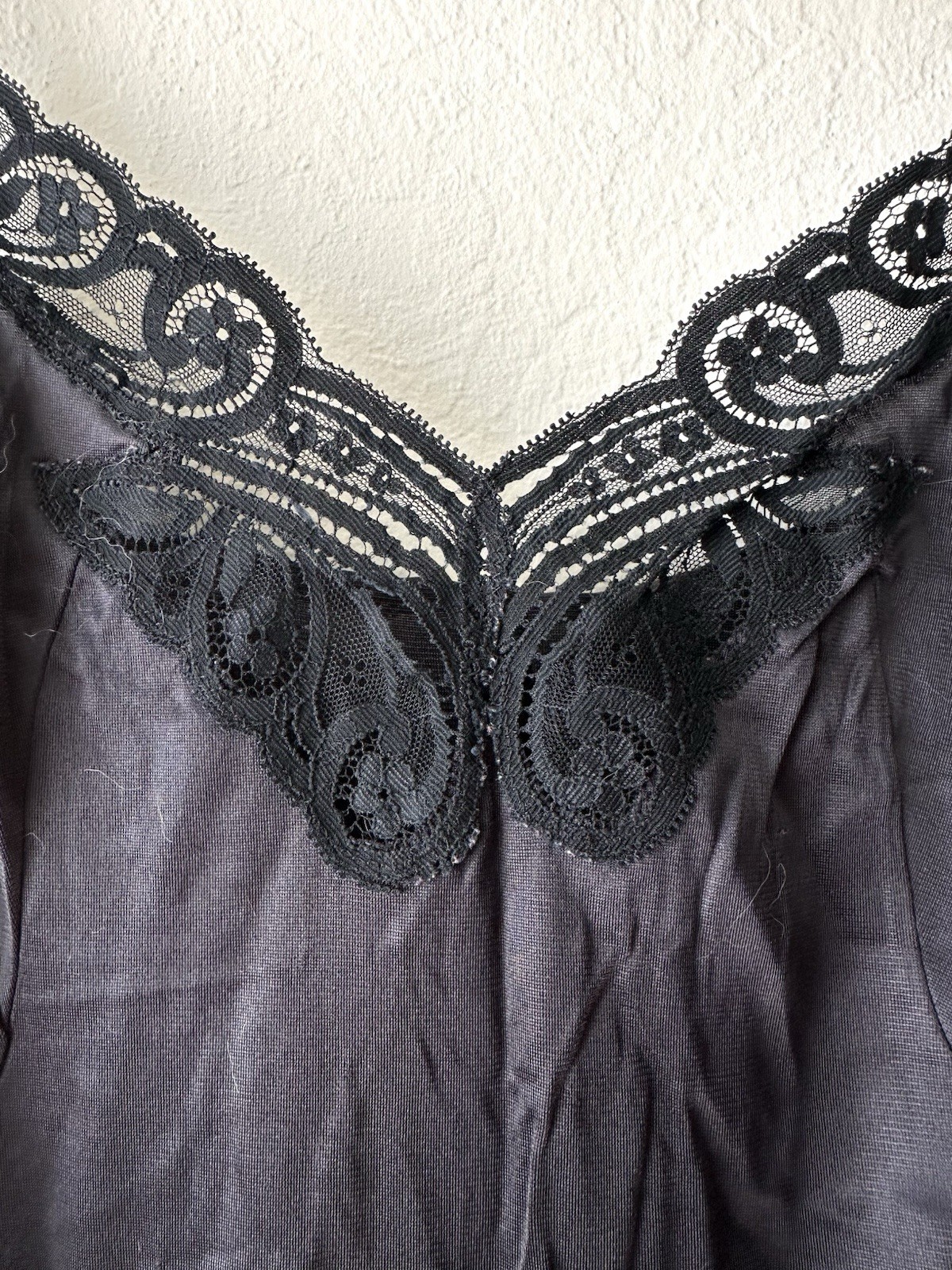 Vintage 1990s black satin chemise slip dress women’s large goth whimsy lingerie