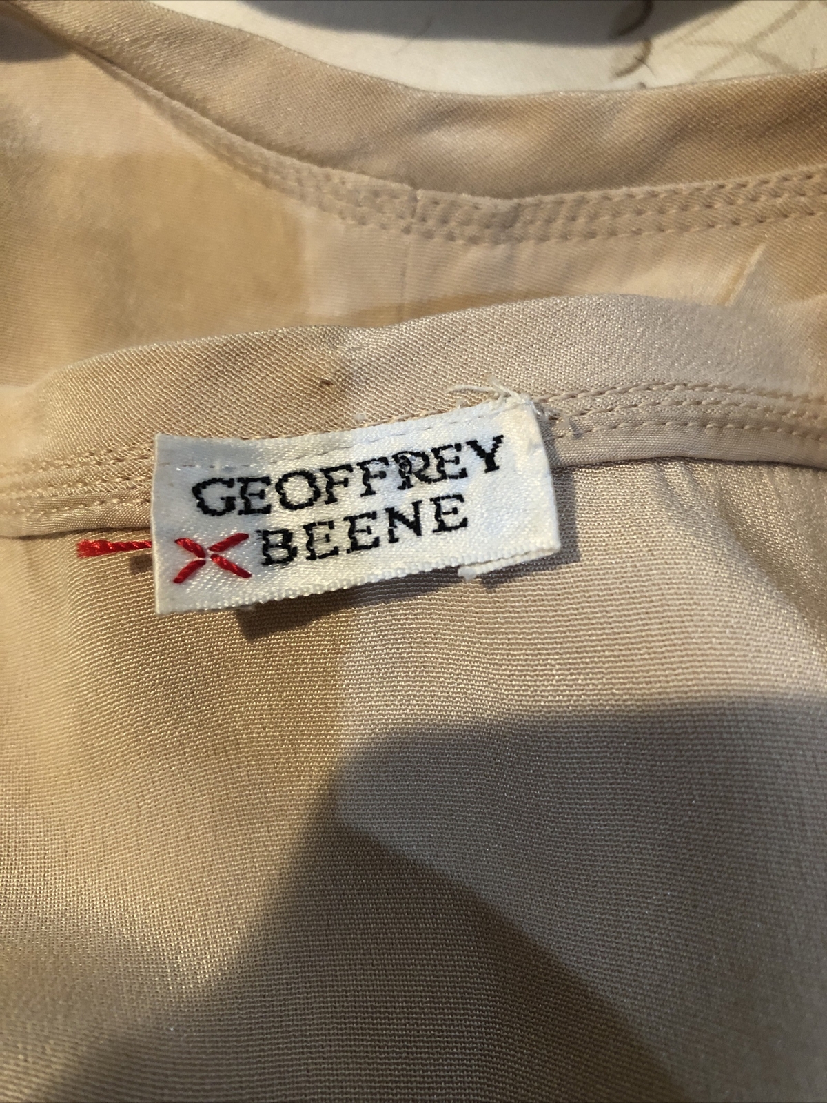 Geoffrey Beene vintage 70s blush nude silk jersey Chicly Detailed Shift Dress S