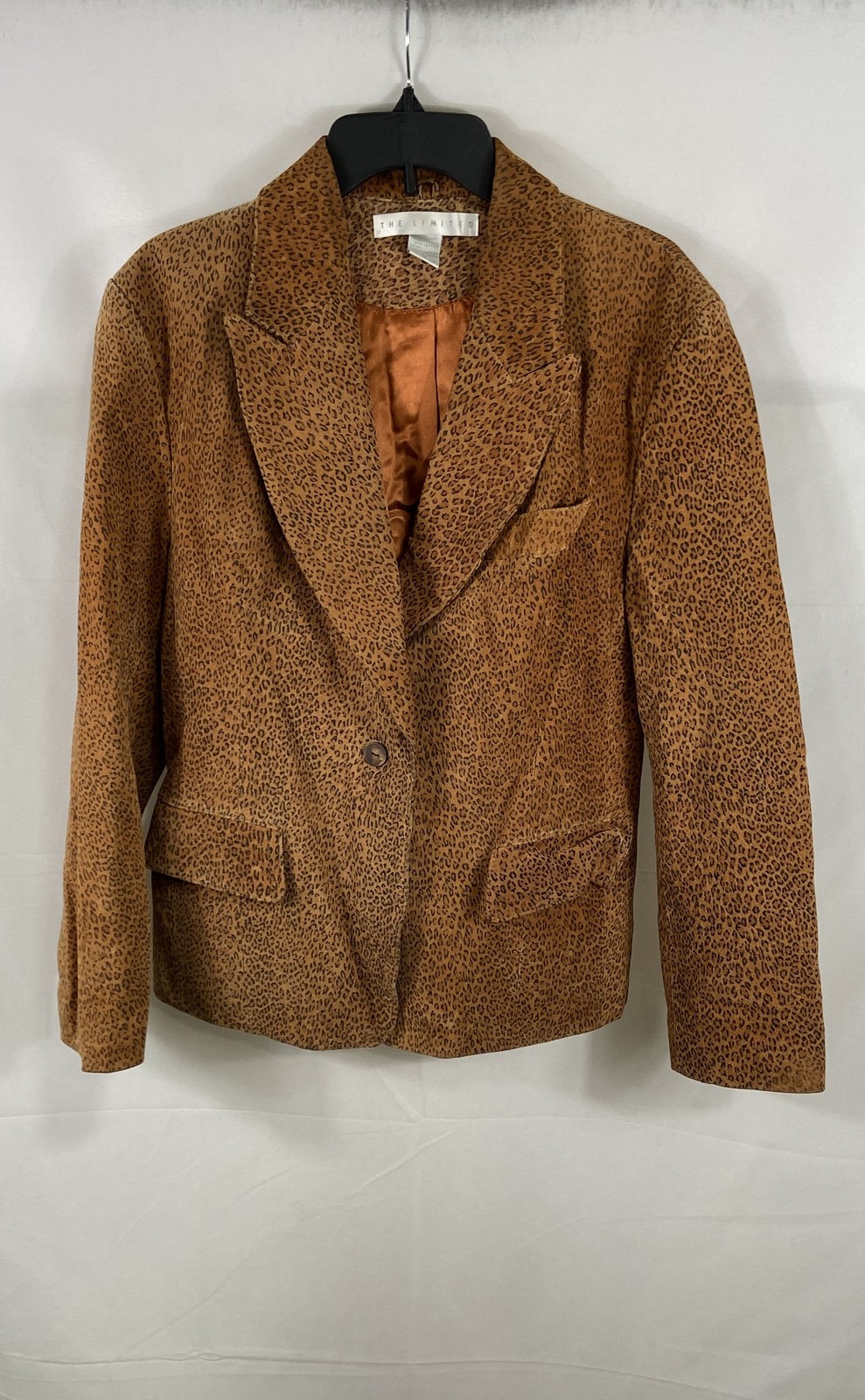 Vintage 90s The Limited Women’s Leopard Print Leather Blazer Jacket Brown Sz M