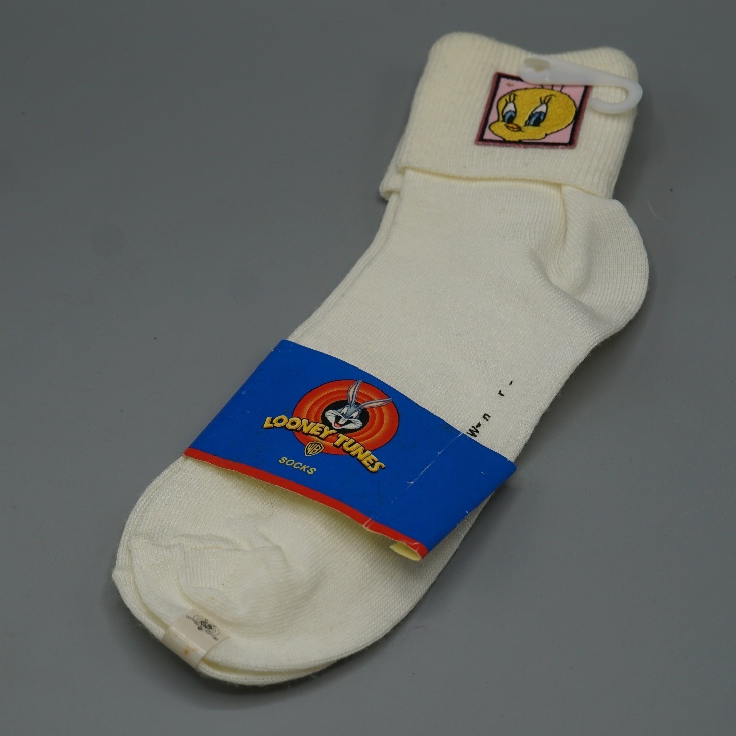 Vintage 1997 Looney Tunes Tweety Bird Socks White Crew New NWT Warner Bros 9-11