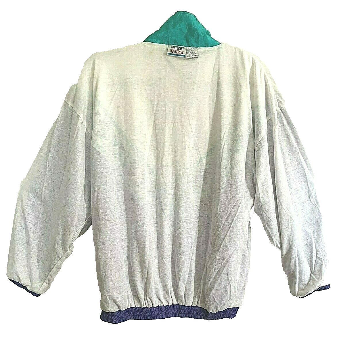 Vtg 80s Women L Windbreaker Track Jacket Lined Purple Teal Retro Swifty Boho