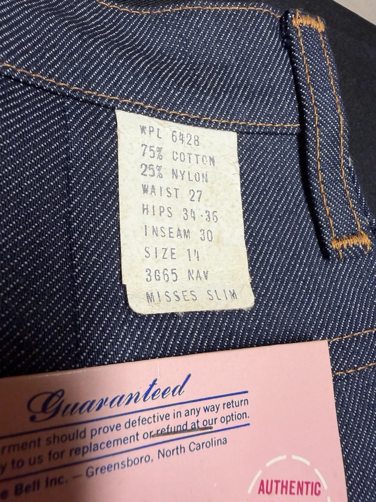 Vtg 70s Maverick Blue Bell Western Stretch Jeans NOS NWT Misses 14 Slim