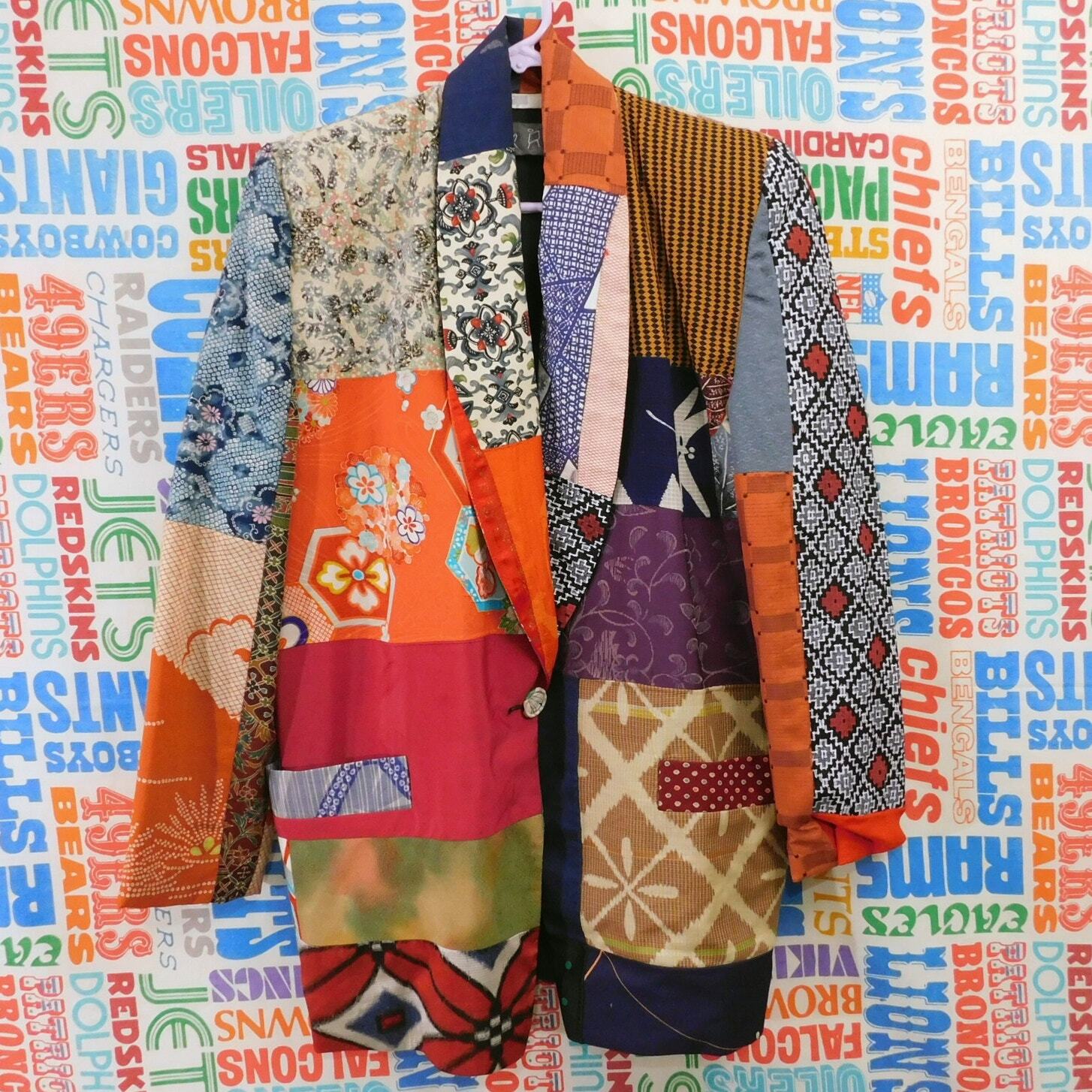 Vintage Claudia Grau Patchwork Blazer Jacket Size Petite 4 Bespoke 80s