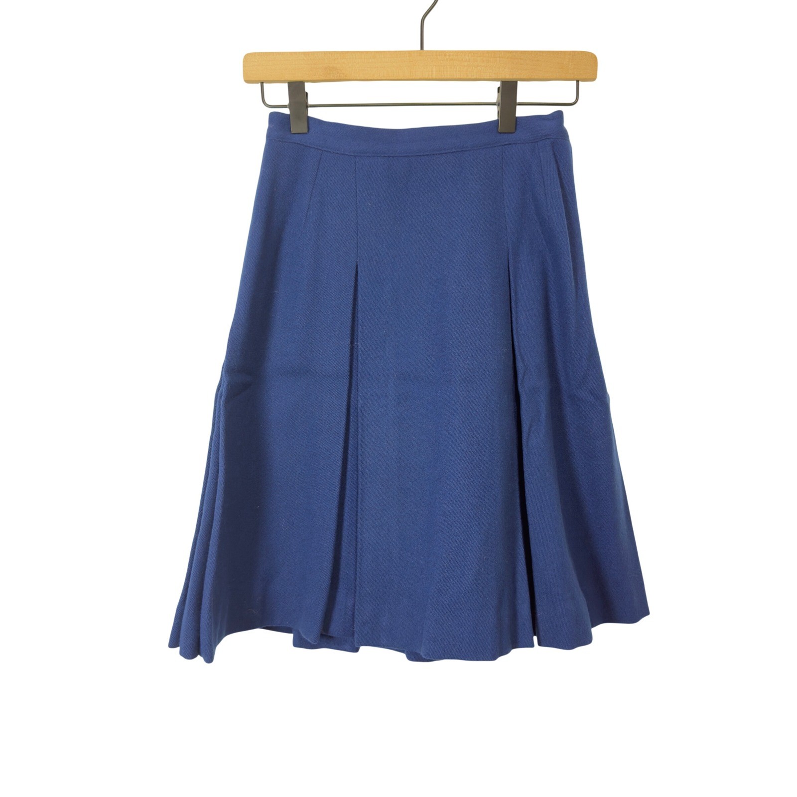 Vintage Country Set Royal Blue Pleated Skirt 1970s 1980s Knee Length Retro