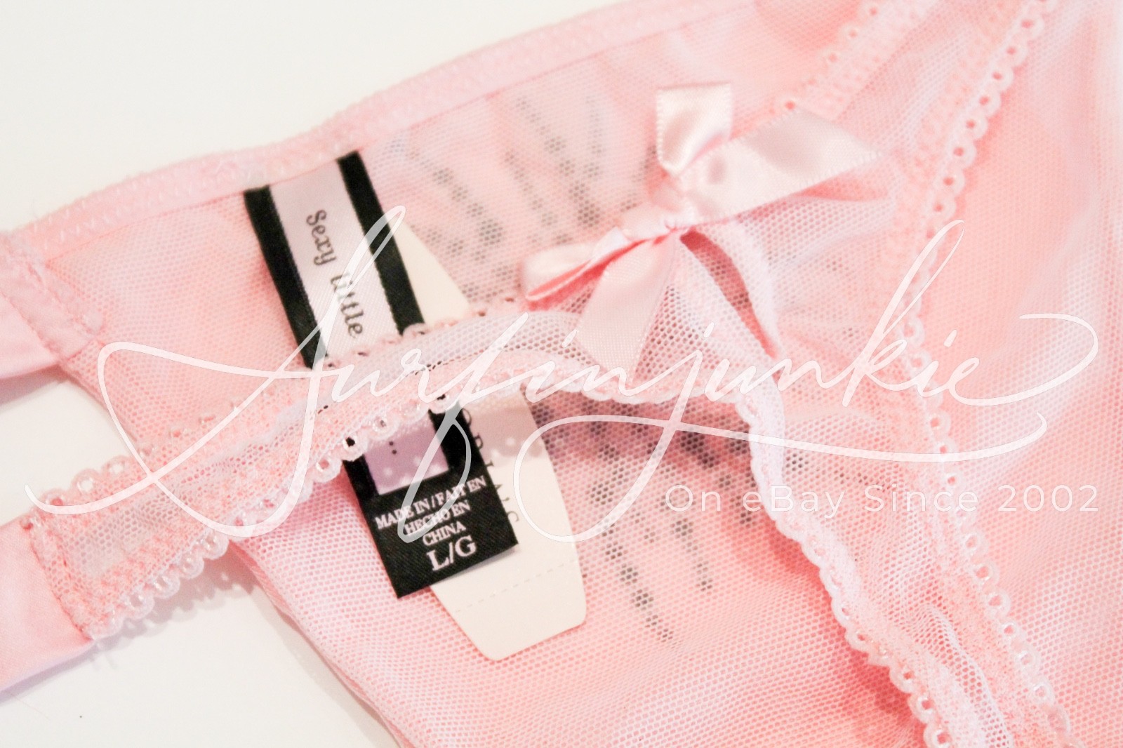 Victoria’s Secret Vintage 2011 Panties Panty Thong Bikini Pink Crystals Large Ne