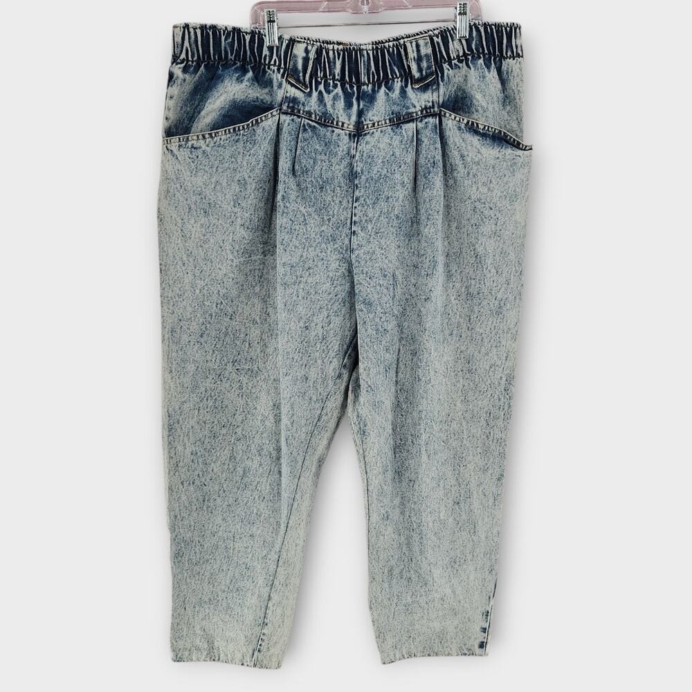 Jordache Jeans Women’s 26W Acid Wash Tapered Ankle High-Rise Pleated VTG 80s