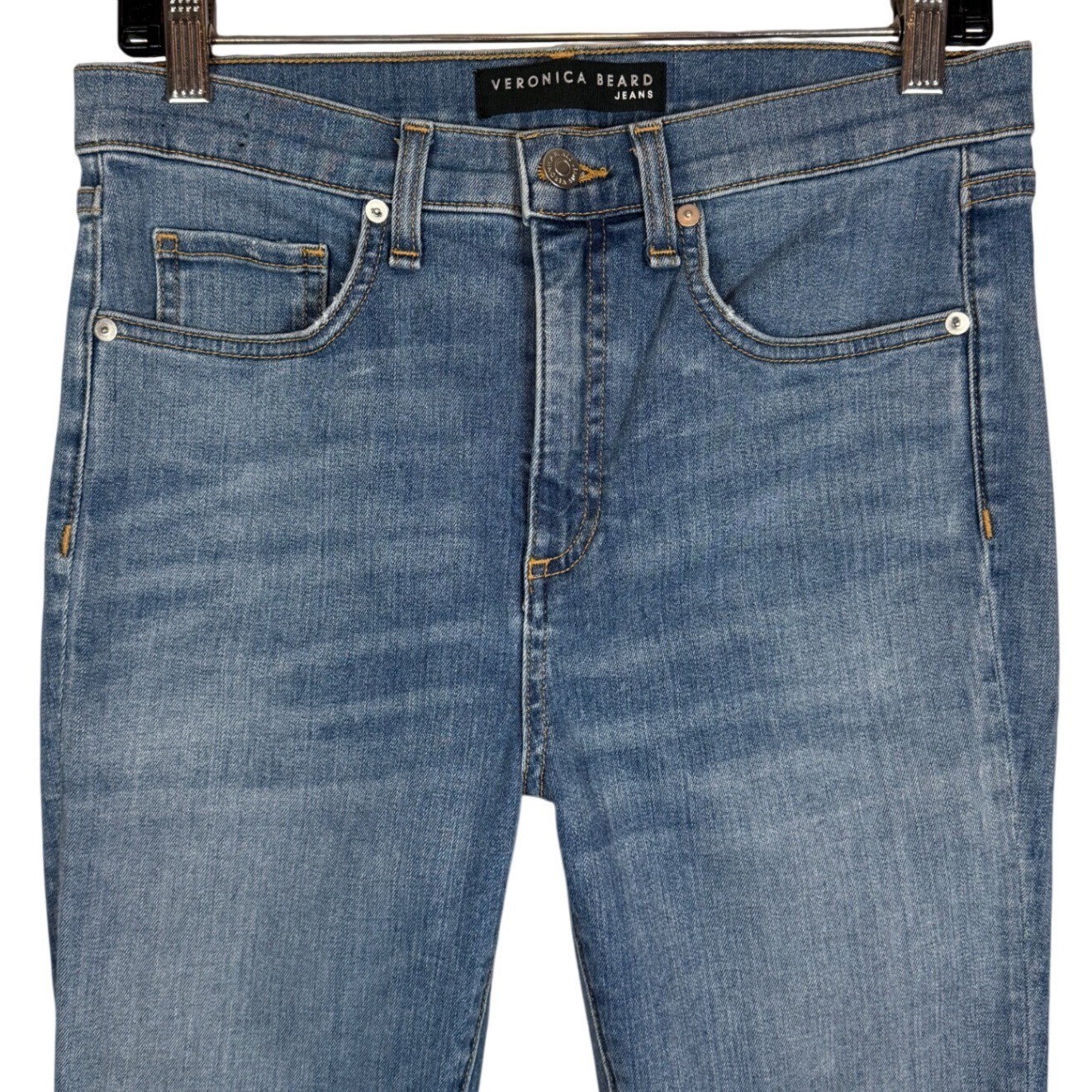 VERONICA BEARD Kate 10″ Skinny Jeans, High Rise, Grotto Wash, Size 28/6