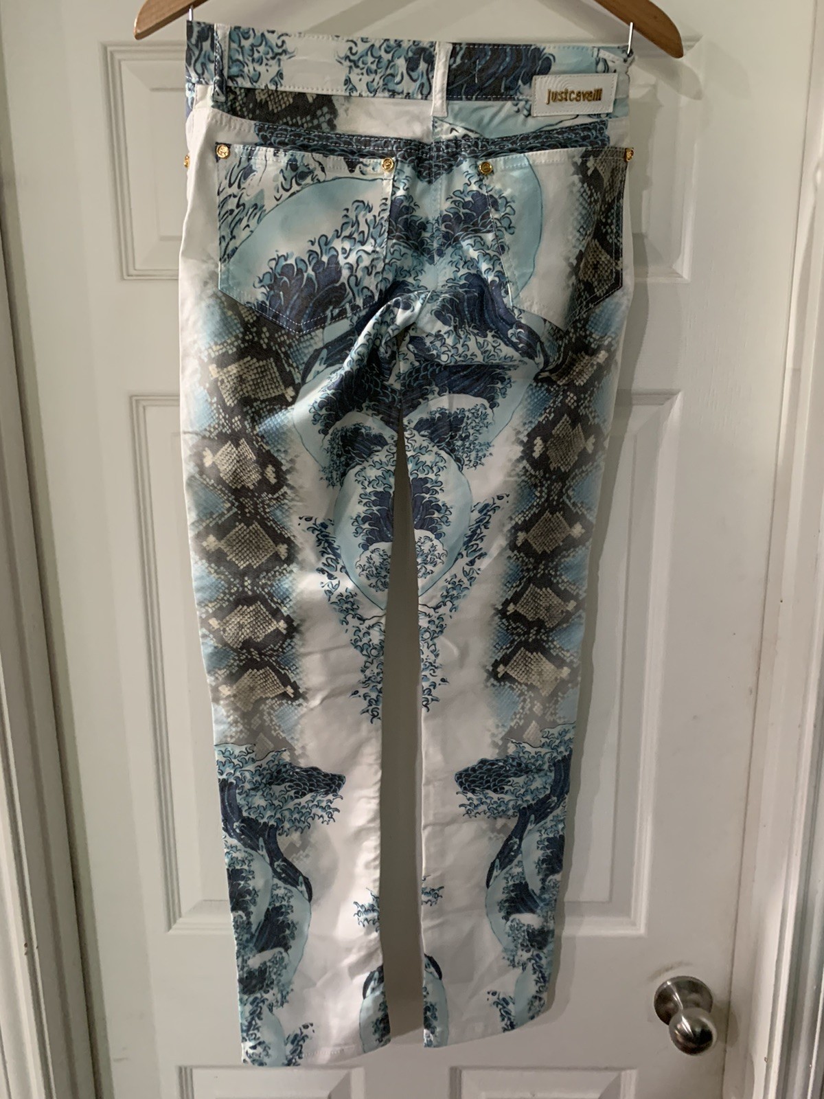 Just Cavalli Snakeskin Multicolor Womens Stretch Jeans Pants Size 29