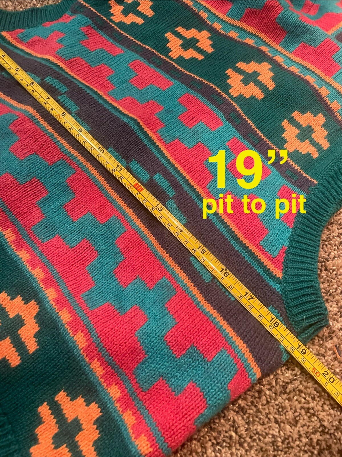 RARE Vintage Southwestern Sweater Vest Size Medium Colorful Plant Fiber Fabric