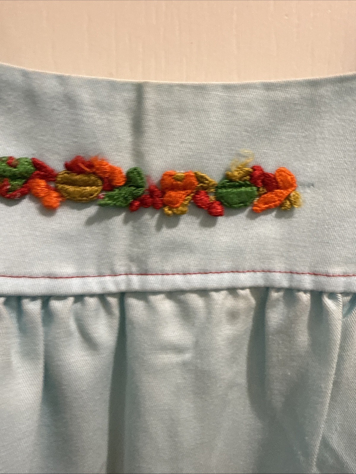 Vtg 70s Floral Pinafore Apron Smock Dress Prairie Hippie Mod Cottagecore Mini S