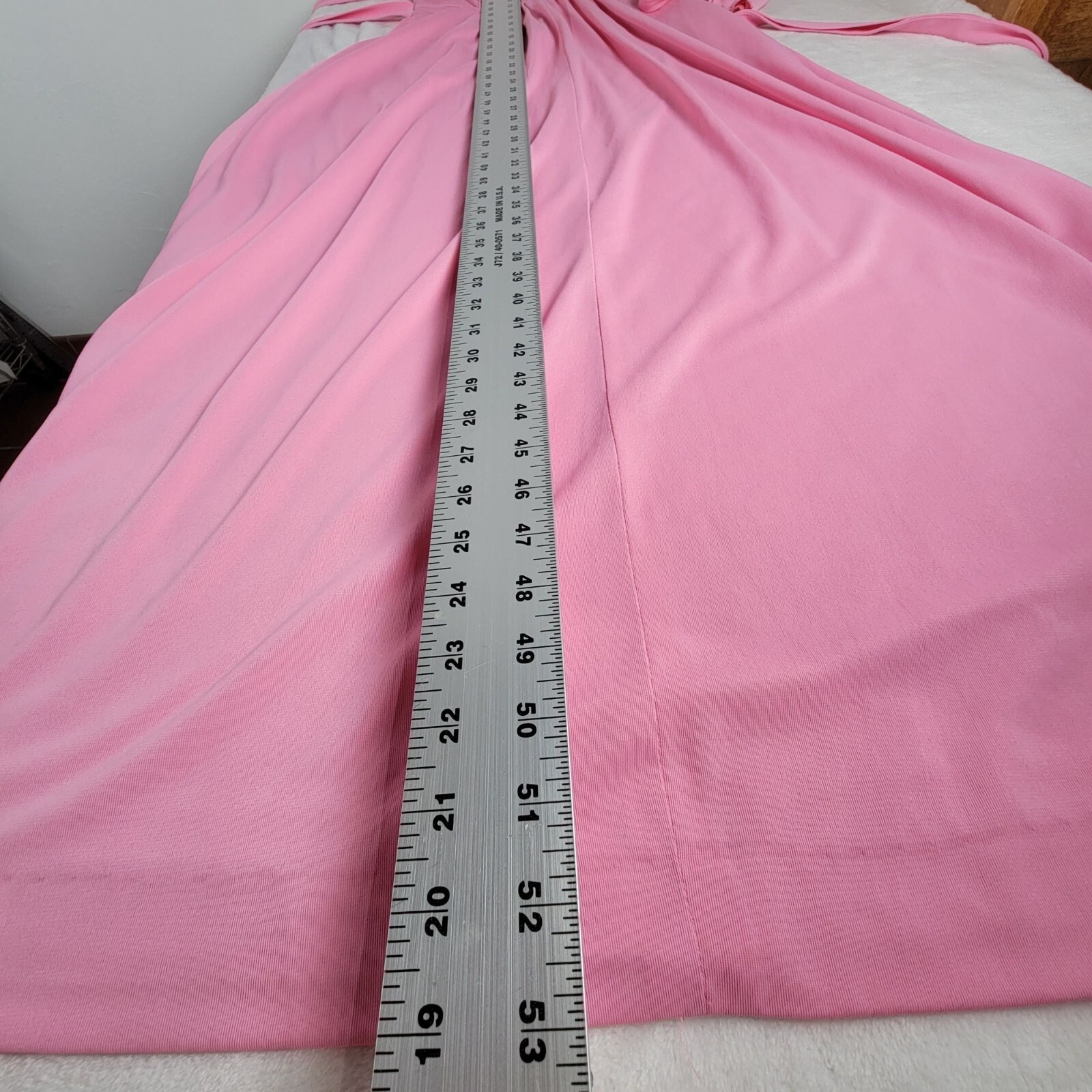 Vintage Kristie Lou Juniors Long-Sleeve Ruffled Maxi Dress Pink Empire Waist
