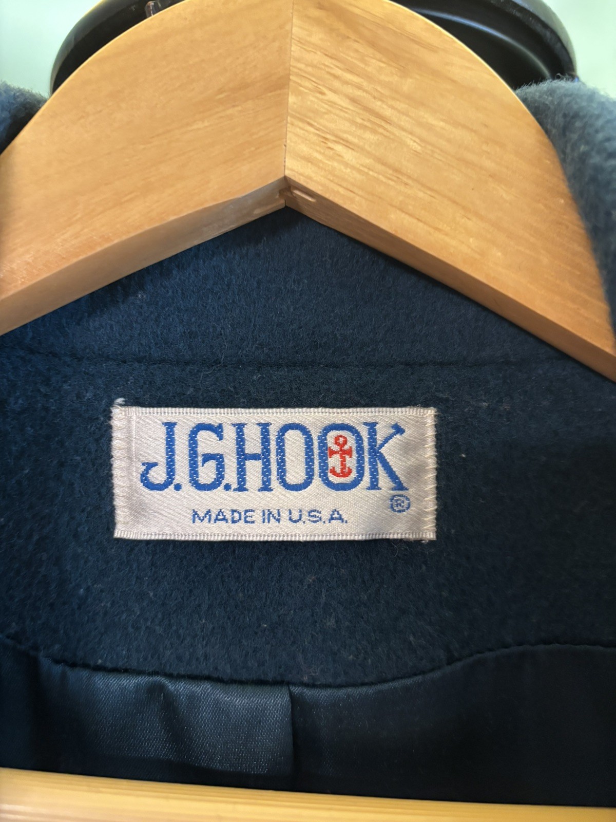 Vintage J G Hook Teal Coat 100% Wool Made in USA Women’s 12–14 Lined Jacket