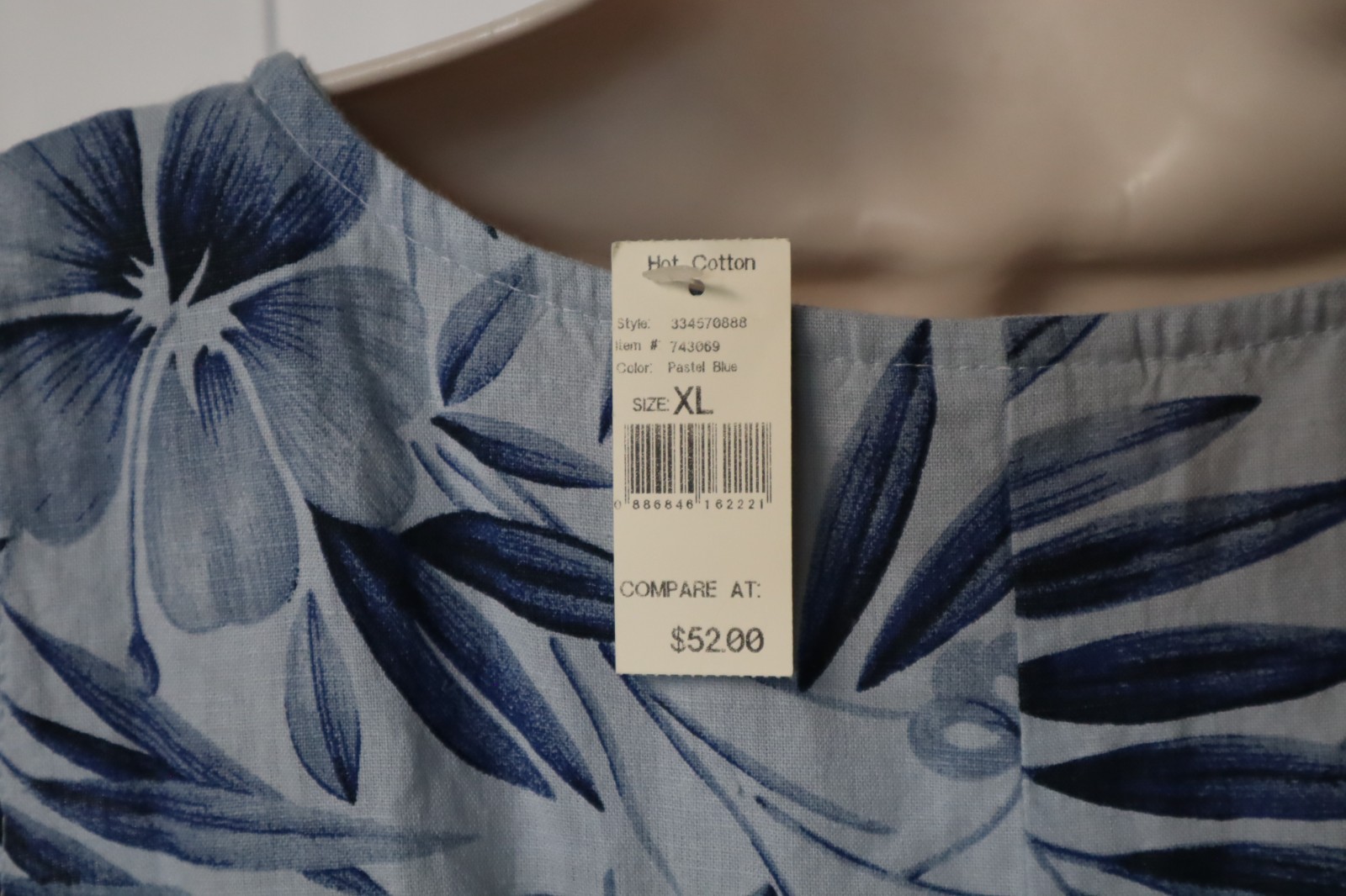 Vintage 1980s 90s HOT COTTON by Marc Ware pastel blue long dress XL (NWT)