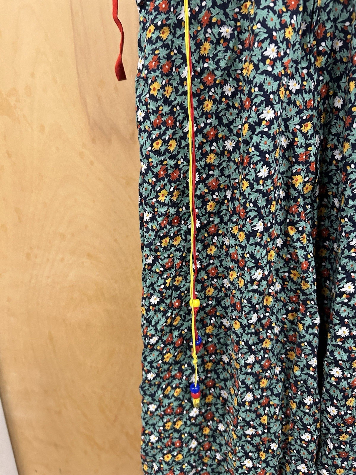 Vintage I.MAGNIN 1960s/1970s Floral Beaded Wide Leg Jumpsuit Hippie Disco