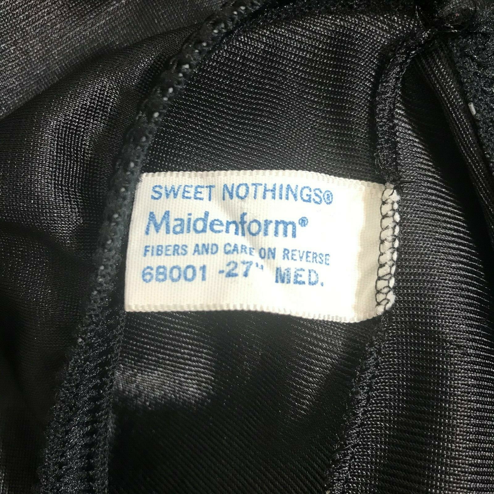 MAIDENFORM Womens Vintage Sweet Nothings Black Nylon Half Slip Size M 27 inch