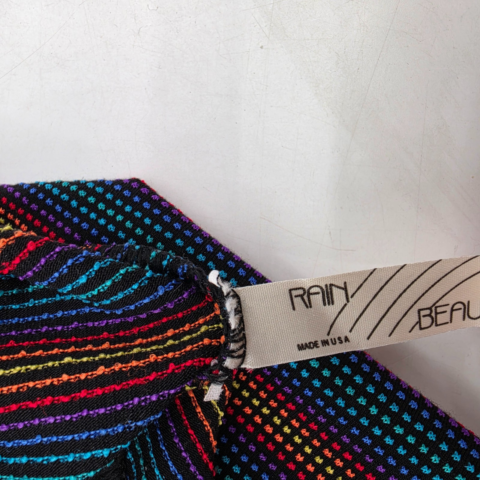 Vintage RAIN BEAU Aerobic One-Piece Leotard Size Small Black Rainbow Jazzercise