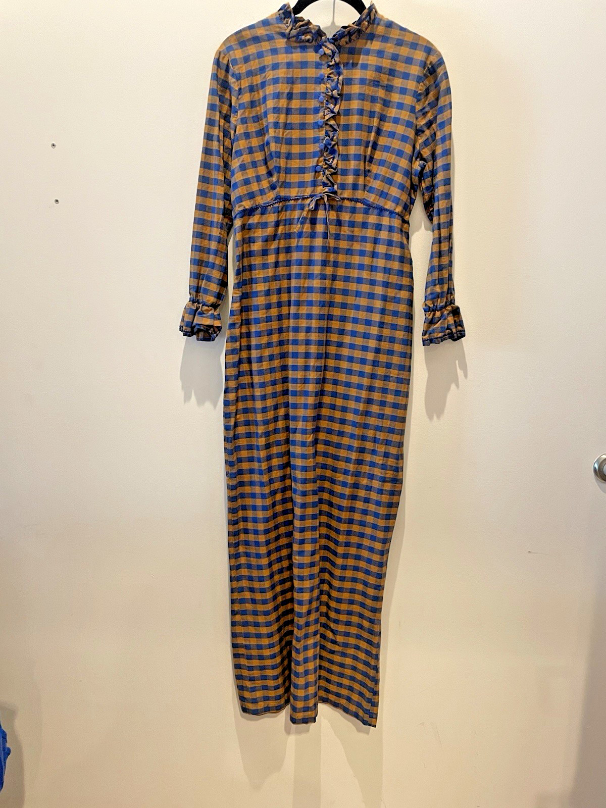 Vintage 1960’s/1970’s Mode O Day Prairie Folk Dress Buffalo Plaid Gingham Dress