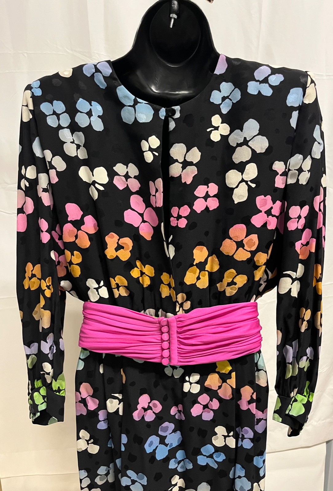 Unique & Versatile Vintage 1980s VALENTINO NIGHT multicolor Silk Dress M