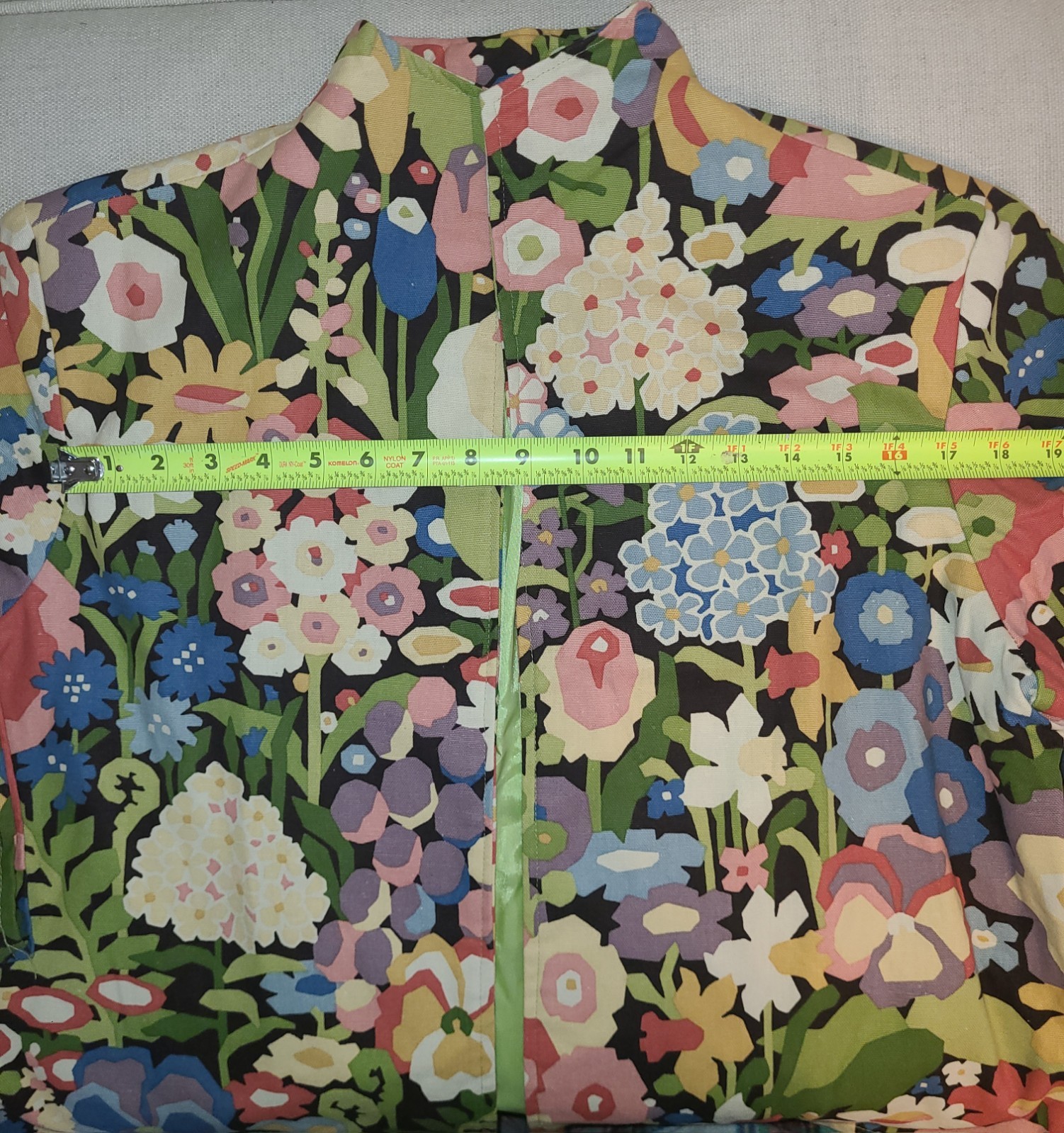 Vntg Jacket Painted Pony Floral Print Cotton Womans XL SP